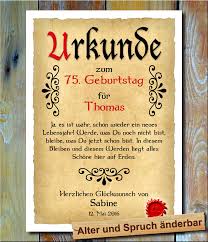 Geburtstagsurkunde 75 Geburtstag Spruch Gedicht Bild Dekoration Geschenkidee Ebay