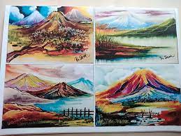 Bermacam macam gambar gunung yang khusus kami hadirkan untuk anda semua diantaranya gambar gunung bersalju gambar gunung meletus gambar pemandangan gunung bromo dan lain sebagainya. 39 Lukisan Pemandangan Gunung Meletus Terbaik Lingkar Png