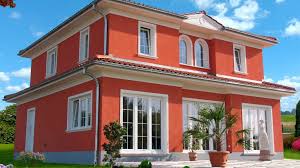 Stadtvillen Villa Varese Putzfassade Schragansicht Garten Froschperspektive Stadtvilla Villa Stadtvilla Bauen