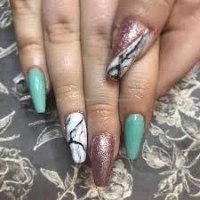 Gorgeous nails love nails pretty nails my nails diamond nail designs diamond nails diamond glitter white acrylic nails matte nails. Eye Candy Nails Training Mint Green Acrylic With Rose Gold Glitter And Marble Effect By Amy Mitchell On 21 November 2017 At 01 22