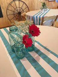 Teal Blue And Red Wedding Decor For A Rustic Barn Wedding At Hightower Falls Red Wedding Decorations Rustic Wedding Decor Red Wedding Theme