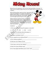 Make sure the check out the rest of our disney characters coloring pages. Mickey Mouse Reading And Comprehension Questions With How To Draw And Easter Coloring Disney Esl Worksheet By Keanpat