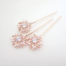 Rose Gold Hair Pin Bridal Hair Pins Rose Gold Wedding Hair Pins Bridal Hair Clips Crystal Hair Pins H Hair Accessories Pins Hair Accessories Gold Hair Pin