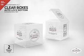 Download Clear Lock Bottom Boxes Mockup Packaging Mockup Design Mockup Free Free Psd Mockups Templates