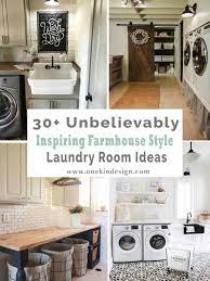 Efficient storage (hooks, shelves, and possibly a cabinet), a countertop, pretty laundry storage, lighting, art, and our favorite laundry supplies. 30 Unbelievably Inspiring Farmhouse Style Laundry Room Ideas