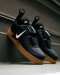 Men Black Air Force 1 On Feet Lockdown Nike Air Force 1 Utility Black Gum Sequoia Available Now In Store And Online Designer Sneakers Mens Sneakers Men Fashion Sneakers