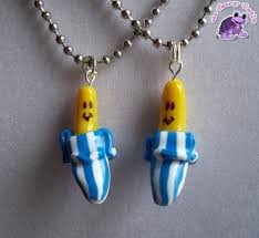 Personal illustration of a cartoon character being chased by one of the bananas in pyjamas (2005). Coola Bananer Huh Friendship Necklaces Unique Jewelry Banana In Pyjamas