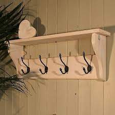 4.5 out of 5 stars. Hat Coat Rack With Shelf In Shabby Chic Distressed White Wash From Good Shelf Ebay Coat Rack Shelf Shabby Chic Coat Rack Rustic Coat Rack