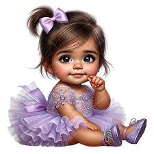 Lavender Tutu Baby Girl Clipart: Sublimation PNG (digital Download)