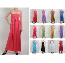 Maxi Dress Smocked Tube Top Strapless Long Dress Elastic Stretch Comfy Cotton Strapless Long Dress Dresses Smock Dress