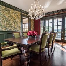 Paint it a white crisp color and use the natural light in the room to create contrast between. Traditional Green Dining Room With White Chair Trim And Wainscoting Hgtv