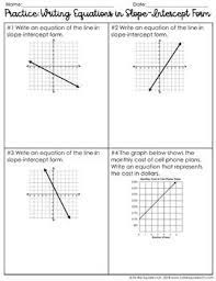 Writing Equations In Slope Intercept Form Notes Writing Equations Writing Linear Equations Slope Intercept Form Notes