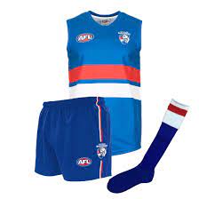 Afl fan's golden reaction humiliates afl team Western Bulldogs Kids Youths Afl Auskick Playing Pack Jumper Guernsey