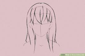 Draw another horizontal line below the horizontal diameter and step 7: Drawing Girl Drawing Anime Hairstyles