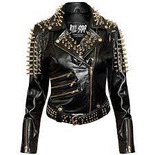 Gold Spike Leather Jacket B Spiked Leather Jacket Leather Jackets Women Black Studded Leather Jacket