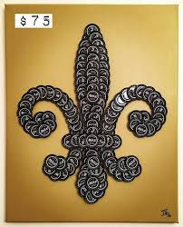 Fleur De Lis Bottle Cap Art Beer Bottle Cap Crafts Bottle Cap Crafts Beer Cap Crafts