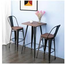, boasting a striking combination of black metal and wood. 4pcs Set Bar Bistro Chairs Dining Chairs Restaurant Lounge Coffee Home Chairs Ebay Pub Table And Chairs Pub Table Set Pub Table Sets