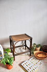 Vintage Bamboo Plant Stand Or Small Table Boho Decor Zero Waste Indoor Jungle Tiki Bamboo Plants Plant Stand Boho Decor