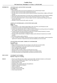 An asset manager usually performs many of the following tasks; Accounting Manager Controller Resume Samples Velvet Jobs