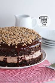 Chocolate Mousse Crunch Cake Taste And Tell Recipe Crunch Cake Chocolate Desserts Cake