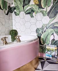 Banana leaf wallpaper self adhesive peel and stick tropical leaf wall murals removable exotic leaf pattern wallpaper livingroom bathroom. 25 Gorgeous Tropical Bathroom Decor Ideas Shelterness