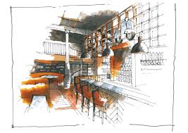 Hand Rendered Interior Design Marker Visuals By Richard Chadwick Interior Rendering Interior Design Sketches Interior Sketch