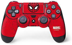 Amazon Com Skinit Decal Gaming Skin For Ps4 Controller Officially Licensed Marvel Disney Spider Man Face Design