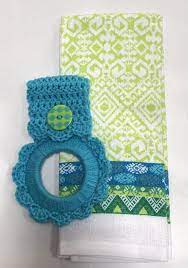 Kitchen Towel Oven Towel Hanger Set Tea Towel Button Towel Hanger Gift Idea Handmade Crochet Hostess Gift Idea Towel Hanger Hanger Diy Lime Green Towels