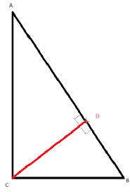 The smaller triangle has a hypotenuse of 5. How To Find The Point On A Hypotenuse Divinging Triangle Into Two Right Triangles Game Development Stack Exchange
