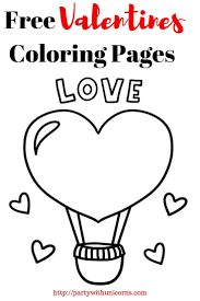 Party With Unicorn Freebie Library Information Valentine Coloring Pages Valentine Coloring Coloring Pages For Kids