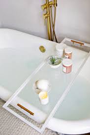 Utoplike bamboo bathtub caddy tray bath tray for tub, adjustable bathroom bathtub organizer with. 12 Diy Bath Caddies And Trays For Relaxing Experience Shelterness