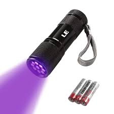 Le Small Uv Blacklight Flashlight Portable Black Light With 9 Leds 395nm Ultraviolet Light Detector For Invisible Ink Pe Light Detector Pet Urine Flashlight