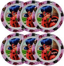 Amazon Com Miraculous Ladybug 6 Pack 8 5 Plastic Reusable Kids Plates Toys Games Kids Plates Miraculous Ladybug Ladybug