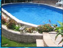 Semi In Ground Pool Finishes Inground Pool Landscaping Backyard Pool Landscaping Pool Landscape Design