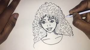 Portrait of an african american woman in profile. Black Little Girl With Curly Hair Drawing Novocom Top
