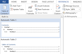 How to format tables things to consider when making apa style table of contents. How To Create Table Of Contents Toc In Microsoft Word 2016 2010