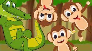 Five Little Monkeys Swinging In The Tree Five Little Monkeys Song Nursery Rhyme With Lyrics Five Little Monkeys Song Five Little Monkeys 5 Little Monkeys