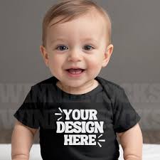 Rabbit Skins 4400 Short Sleeve Baby Bodysuit Mockup Black