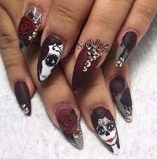 Day Of The Dead Nails Kortenstein Skull Nails Sugar Skull Nails Gothic Nails