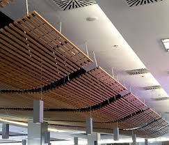 Wood Grid Ceiling By Hunter Douglas Wood Ceiling Panels Dropped Ceiling Office Ceiling Design
