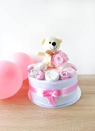 Gateau De Couches Ours Pour Une Petite Fille Gateau De Couches Gateaux De Langes Douche De Bebe