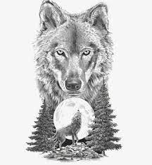 Sketch Animal Wolf Wolf And Moon Tattoo Wolf Tattoo Wolf Tattoos