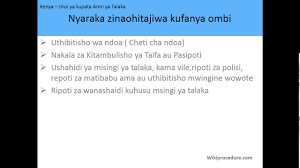 Kenya Obtain A Divorce Decree