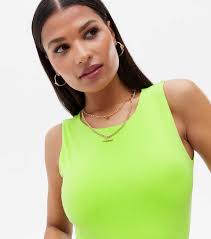 Cameo Rose Light Green Slinky Sleeveless Bodysuit