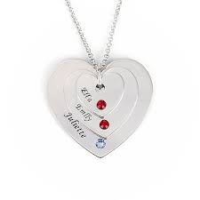 Maybe you would like to learn more about one of these? Engraved Three Heart Necklace With Birthstones Sterling Silver Jeulia Jewelry