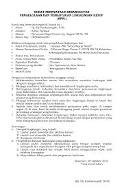 Format Surat Pernyataan Kesanggupan Pengelolaan Dan Pemantauan Lingku