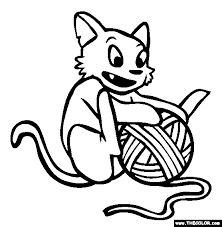 Color in this picture of a ball of yarn and others with our library of online coloring pages. Pets Online Coloring Pages