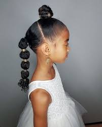 If your little girl loves to try out their natural hair down, then you can quickly style the hair into a wash & go then adorn her with an astounding floral crown. Double Bubble Ponytail Bubble Braid Pigtails Novocom Top