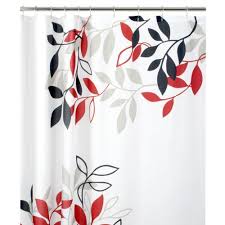 Fabric Shower Curtain Leaves White Modern Design Red Tan Black Ebay Fabric Shower Curtains Shower Curtain Vinyl Shower Curtains