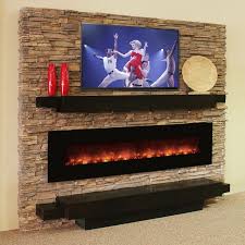 A wall hung electric fireplace can be installed on just about any. Fireplace Stone Wall Wall Mount Electric Fireplace Fireplace Wall Stone Fireplace Wall